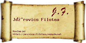 Járovics Filotea névjegykártya